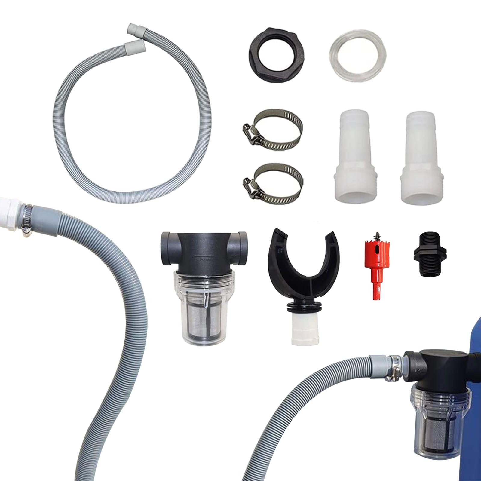 Colector Agua de Lluvia, Sistema de Recolección de Agua de Lluvia con Sistema de Filtración Antideslizante Filtro de Bajante de Agua de Lluvia Adecuado para Tubos de Caída con Dimensiones de 70-100 mm