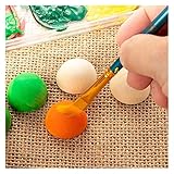 Wshao store 50 Stück natürliche halbe Holzperlen, unfertige, geteilte, runde Holzkugeln for Basteln, Malen, Kinder, Kunst, machen Gnomennasen, Weihnachtsdekoration (Color : 30mm 6pcs)