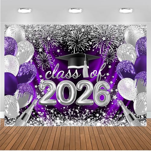 Fondo Mocsicka para Graduación 7x5ft Morado miniatura 5