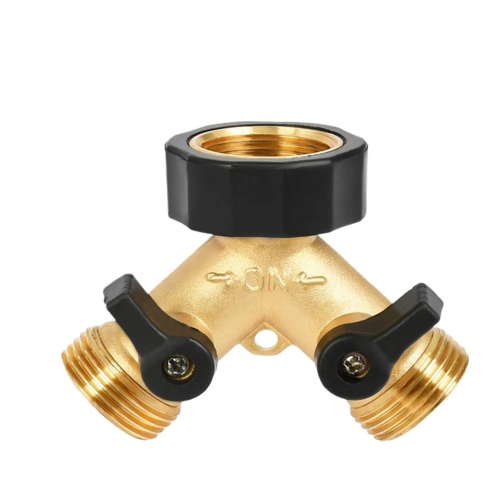 Evwgnpqrv Gold-3Pcs Faucet Hose Splitter, Multi-Tap 2-Way Y-Connector Garden Hose Splitter With Independent S Gold 1/2/3 Pcs(Gold-3Pcs)