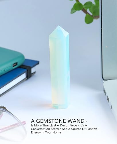 Miniatura 7 de Varita de cristal opalita - Cristales de ópalo - Varita de cristal Wicca - Piedra de ópalo - Cristales curativos genuinos - Puntos de cristal -