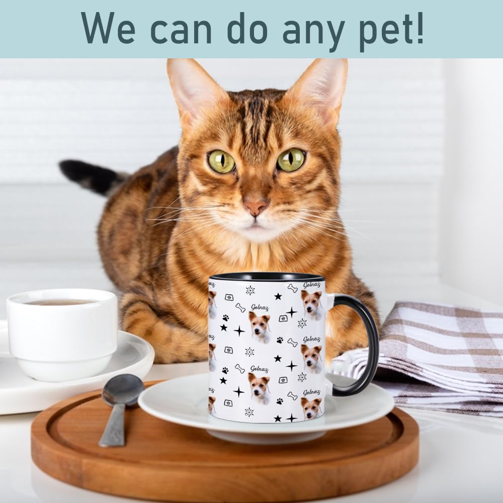 Taza Personalizada Con La Cara De Tu Mascota, Taza Personalizada Para Perro, Taza De Café Personalizada Para Perro Con Nombre De Imagen, Regalos Para Amantes De Los Gatos Y Perros, Tazas