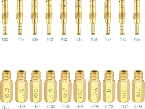 Minimprover Kit de accesorios para carburador 10 chorros de piloto lento y 20 chorros principales de carburador para PWK Keihin OKO CVK KOSO PE PWM