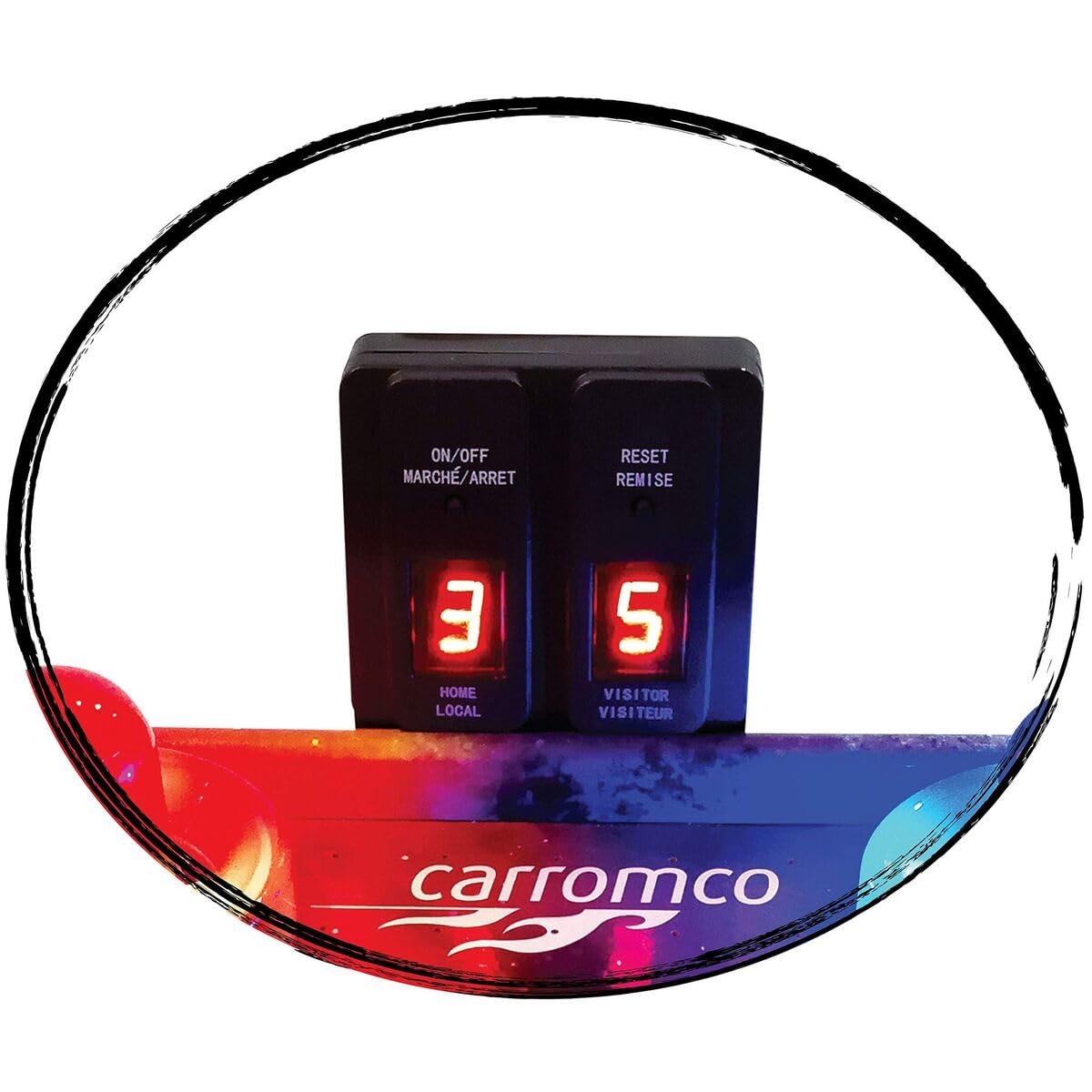 DEVESSPORT Air Hockey Fuego vs Hielo Incluye Dos Lanzadores Leds y Un Disco Led y Niveladores en Cada Pata | Mesa de Hockey con Luces LED Rojo y Azul, Marcador Electrónico y Baterías USB