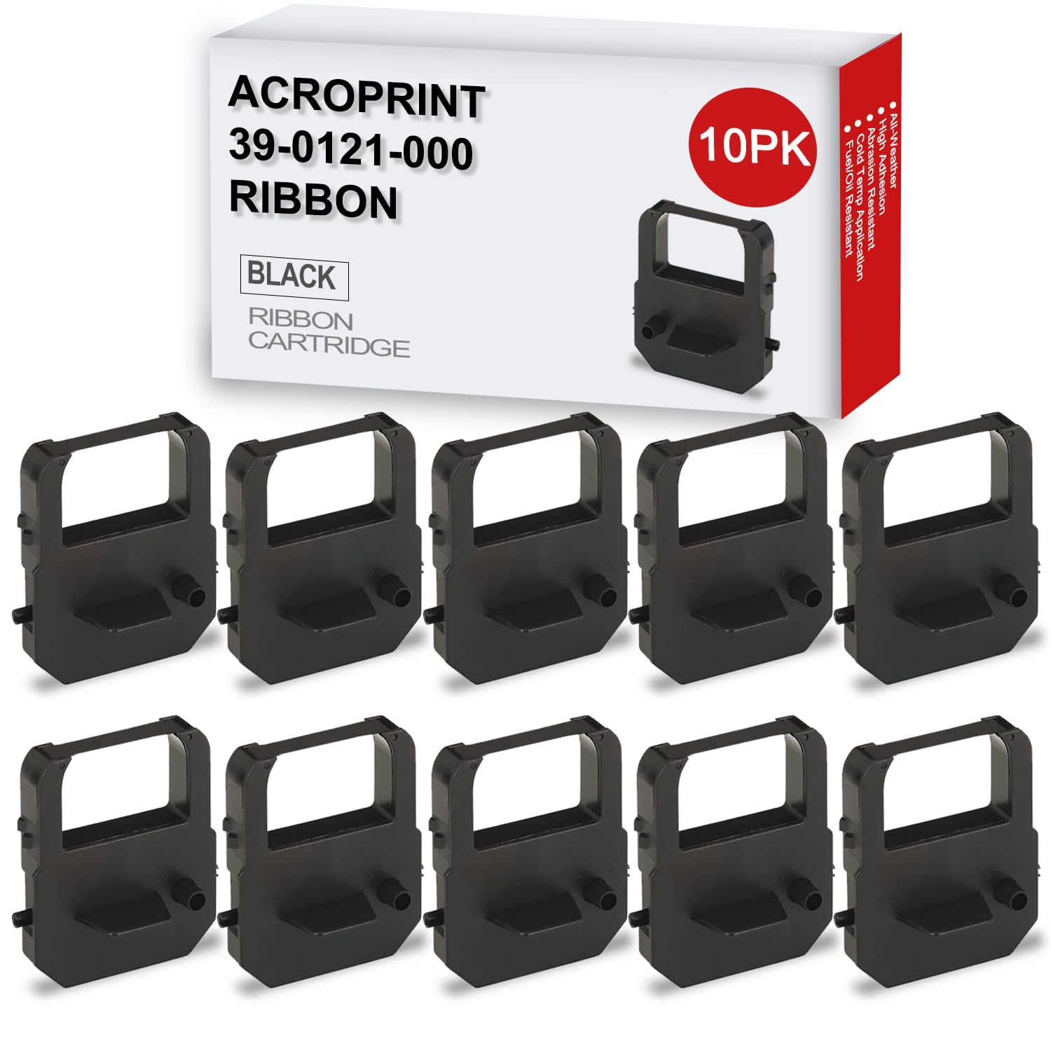 12-Pack Replacement for Acroprint 39-0121-000 Time Clock Ribbon, Lathem E Series Ribbon Cartridge VIS6011, Used with Acroprint ES700, ES900, Lathem 1000E, 1500E, 1600E, 7000E, 7500E
