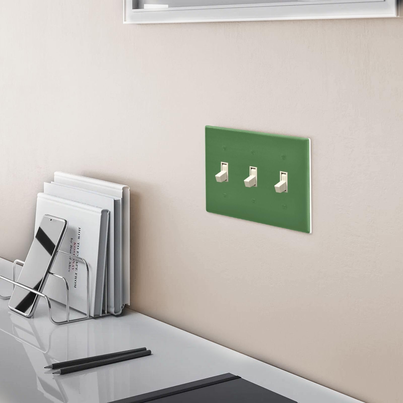 Grass Green Double Toggle Switch Plate 2 Gang Lightswitch Cover