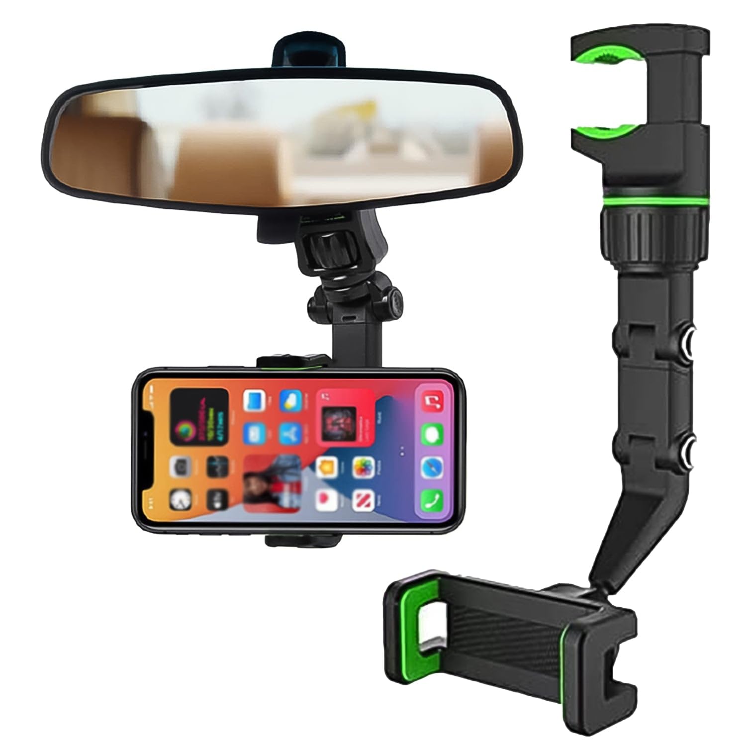 360° Rotatable Car Rear View Mobile Holder – Multifunctional, Secure, and Hands-Free Phone Mount for Safe Driving-picture-29