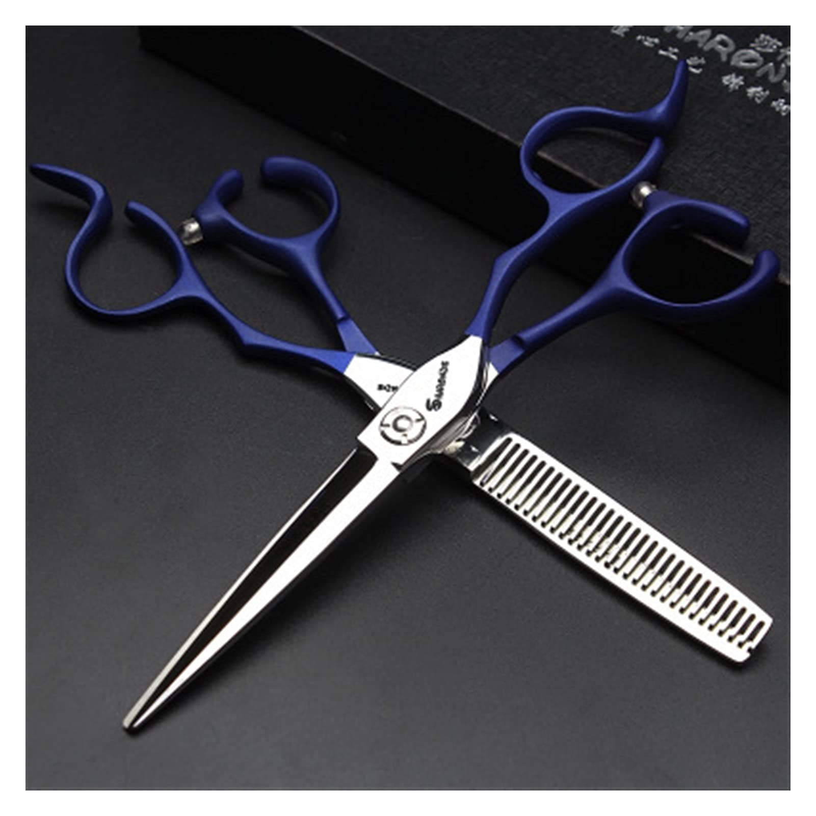Tijeras Peluqueria/Tijeras Pelo Tijeras de corte for el cabello Tijeras Estilista Pelo Especial Corte plano Non-Marking Dientes Tijeras for Hombres Mujeres Mascotas Kit de corte de peluquero 6 en Tije