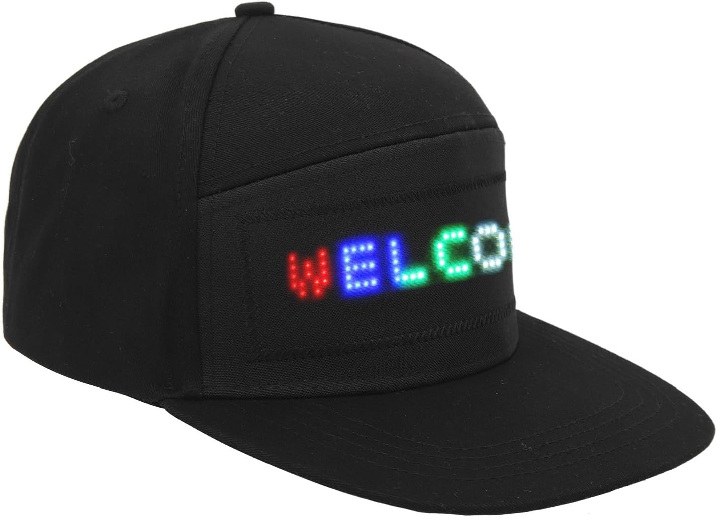 Programmable LED Hat APP Control Colorful LED Cap Removable Adjustable Size Cotton Ideal for Outdoor Parties (Black) - Image 6