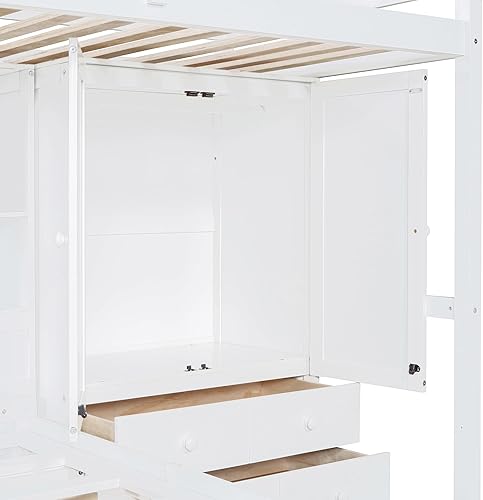 Miniatura 293 de Versatility - Litera individual sobre individual con escritorio y armario integrados, cama alta de madera maciza y plataforma independiente con