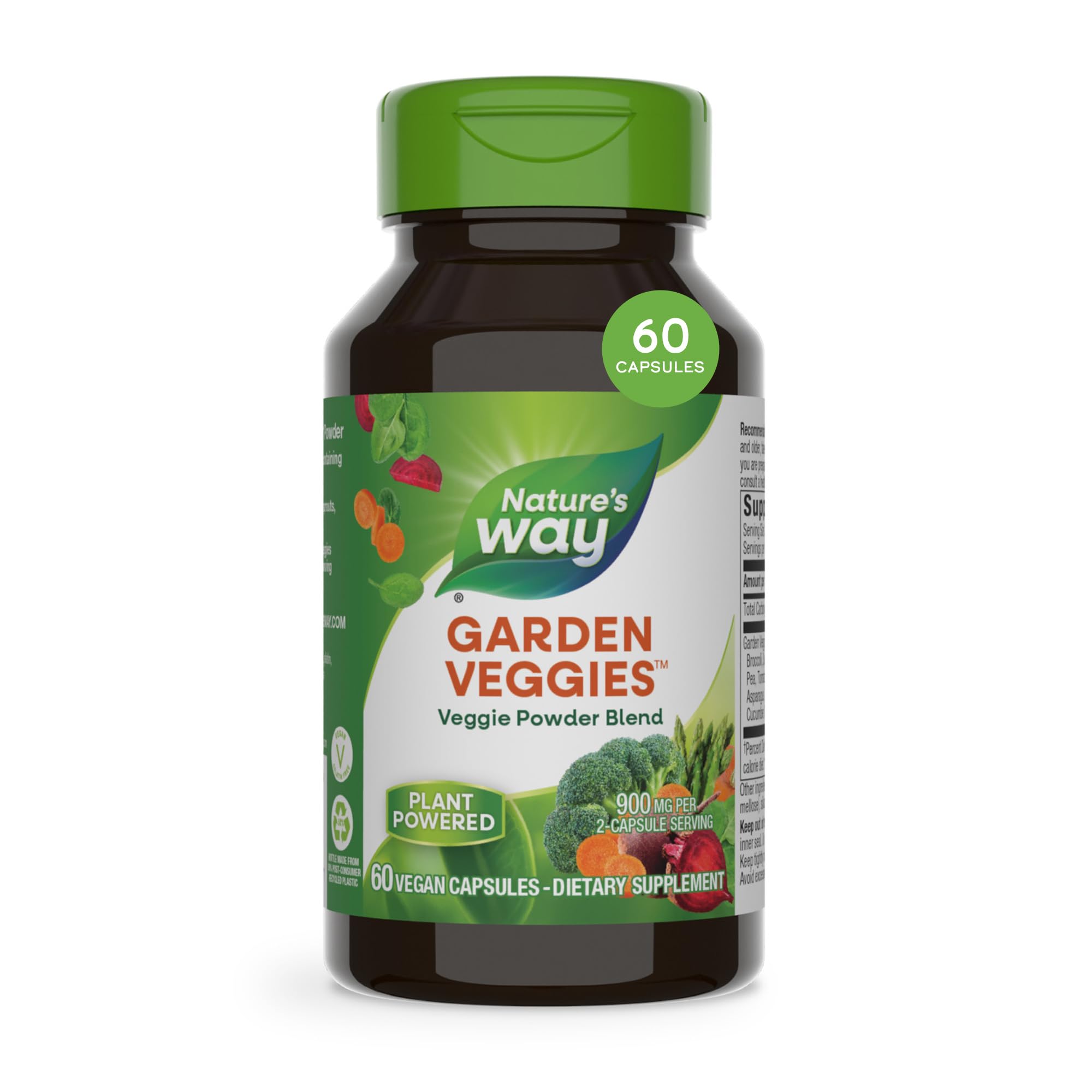 Nature's Way Garden Veggies, Vegetable Supplement, Superfood Blend, 60 ct 60 Count (Pack of 1)