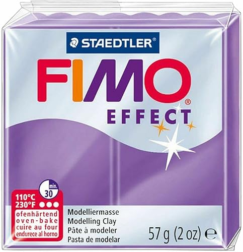 Miniatura 4 de FIMO Soft & Effect - Arcilla polimérica para modelar horno, 2.01 oz, juego de 8 unidades, tonos morados