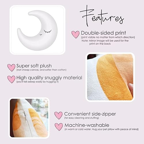 Miniatura 7 de Cuspilo Almohada de nube suave con forma de decoración para dormitorio, sala de estar, habitación de niños, sofá, oficina, coche, 12 pulgadas