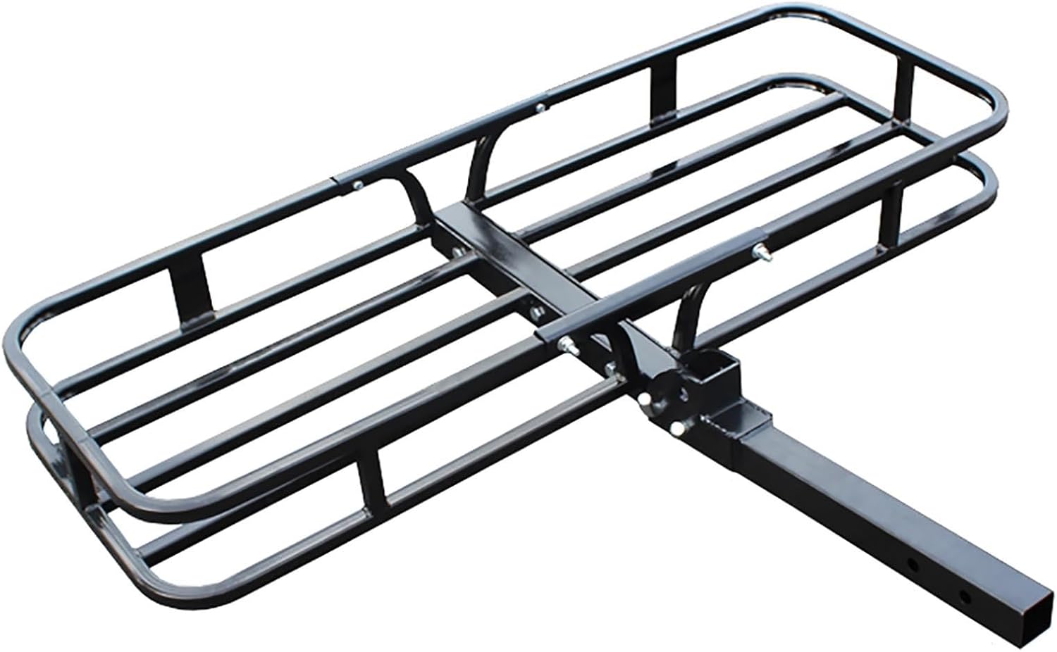 Hitch Cargo Carrier Basket 51" X 18" Folding Rear Luggage Rack with Luggage Net, Anti-Loosening Device, 2 Straps and Reflective Lens