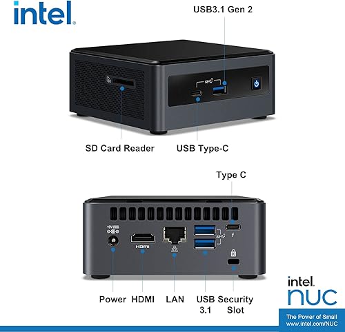 Miniatura 3 de Intel NUC, NUC 10 Mini PC, Win10 Pro Mini computadora, Frost Canyon NUC10i7FNHN, Core i7-10710U, hasta 4.7GHz Turbo, 6 núcleos, 25W UHD Graphics,