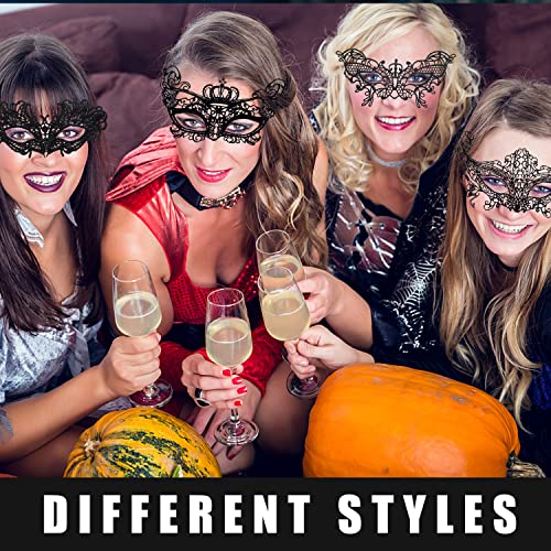 NINVVS 7 pieces of lace hollow masks, Unshaped masks, sexy masquerade masks, black ladies eye masks, role-playing accessories, used in carnivals, theme parties, masked prom steampunk buy now online