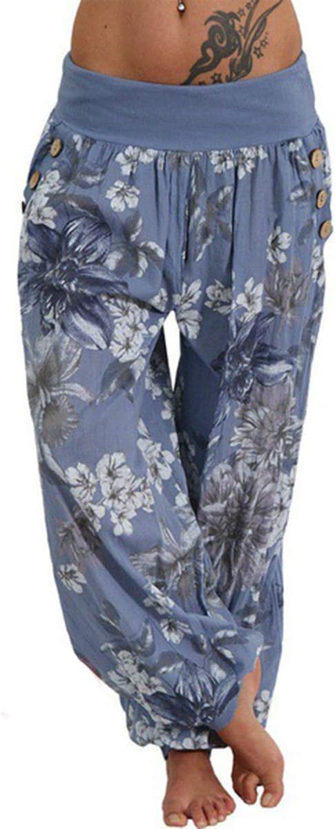 Pantaloni Harem In Rayon Fatti A Mano: Pantaloni Boho Fluidi Con Tasche - Italia - Foto 10