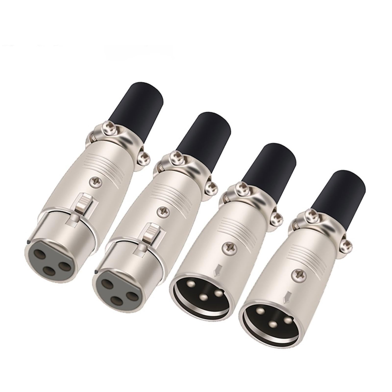 1 Stück/Set, 3-poliger XLR-Stecker und Buchse, Mikrofon, Audiokabel, Stecker, Metallkabelschuhe (1 x M 3P)