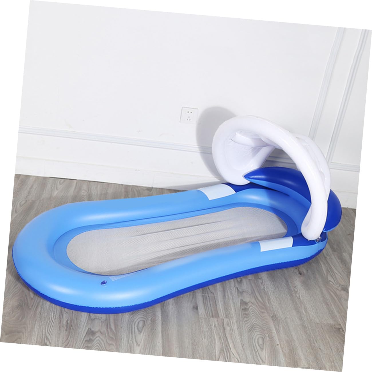Amaca Galleggiante Gonfiabile con Parasole Staccabile per Adulti Blu