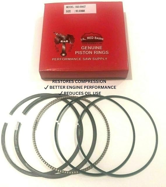Briggs Stratton Piston Rings 16-18HP Intek OHV - 594437 90.5mm | Standard 90.5mm piston rings for 16-18HP Intek single OHV engines. Replaces Briggs 594437 set.
