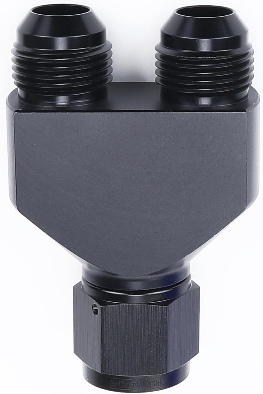 AC PERFORMANCE Female -10 AN In to Male -10 AN Out Y Block Splitter Fuel Fitting Aluminum Black