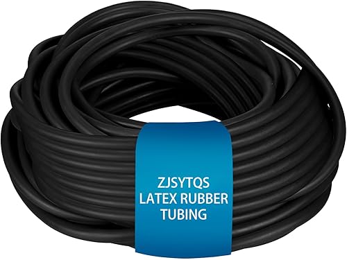 Tubo de Goma de Látex Natural 1/4" (6mm) DI x 3/8" (9mm) DE Tubo Quirúrgico Bandas de Tirachinas Manguera de Fitness Tubo (Negro 10 Pies 50 Pies)