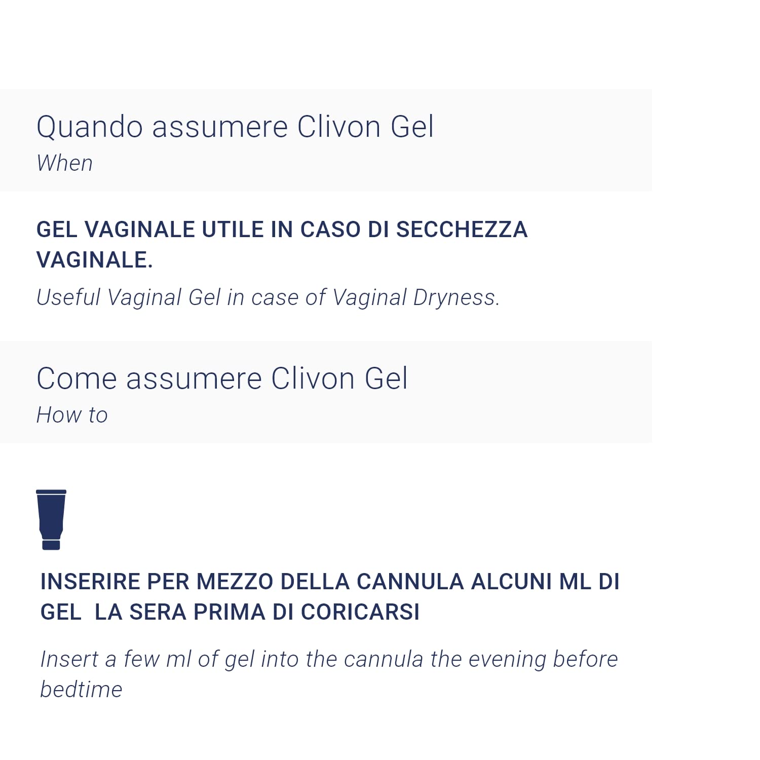 Clivon Gel - Gel Vaginale Utile in caso di Secchezza Vaginale - Proprietà Lenitive e Umettanti - Tubo da 30 ml, con Applicatore Incluso