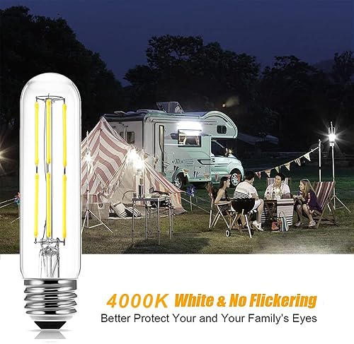Miniatura 4 de Bombilla LED de 12 voltios, 6 W, filamento Edison vintage acdc12 V 24 V, bajo voltaje, 4000 K, luz diurna blanca equivalente a 60 W, base E26 para