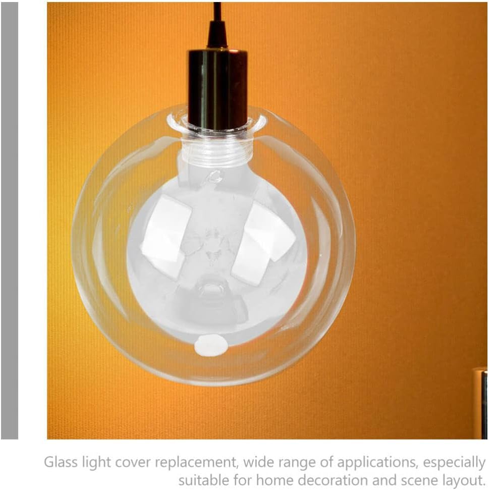 OSALADI Glass Lampshade Replacement 5.90 Inch Clear Globe Lamp Cover for Ceiling Table Floor Lamps Easy Install Transparent Light Shade for Home Decoration