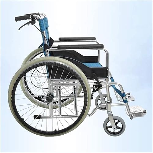 Wheelchairs Lightweight Folding Wheelchair Driver's, Thick Aluminum Double Folding Wheelchair Brake Light and Portable Toilet Elderly Wheelchair Trave,