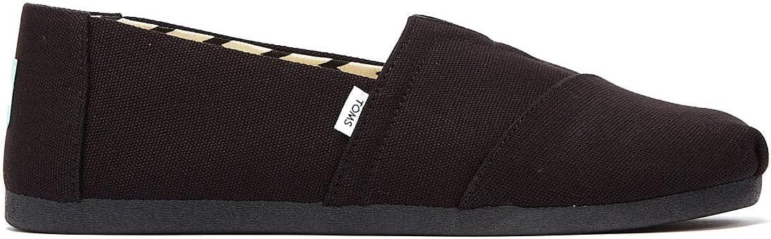 TOMS Men's Alpargata Loafer Flat, Black/Black Recycled Cotton Canvas, 9 - Image 2