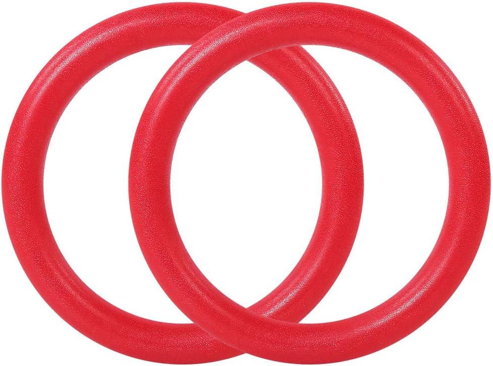 ABS Gymnastic Rings Gym Fitness Training Exercise Tool with Straps Durable Antiskid for Bodyweight Workouts Push Ups Pull Ups Dips Rows Muscle Ups Chest Black Red Yellow Optional