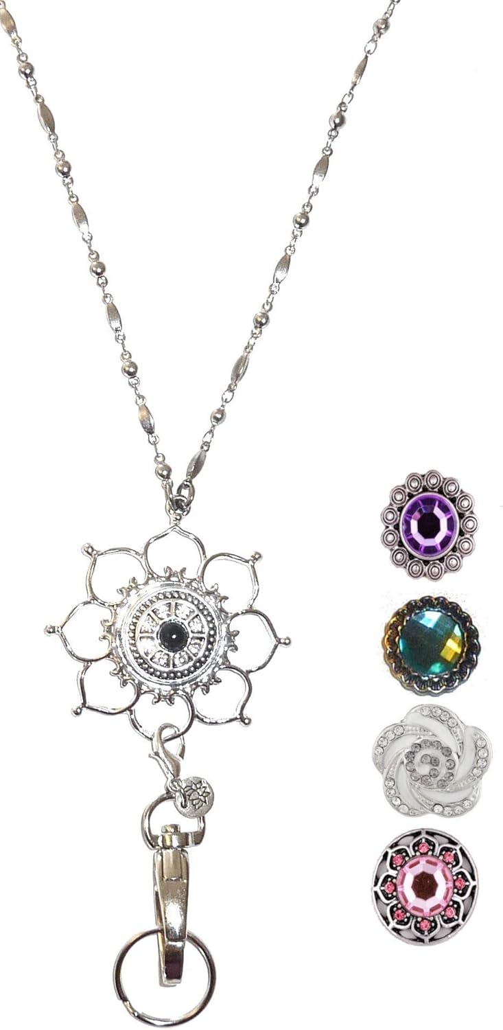 Hidden Hollow Beads Snap Jewelry Lanyard, Women's Fashion Lanyard