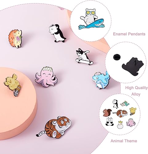 Miniatura 51 de Pandahall - Broches esmaltados de aleación con varios temas, broche de solapa, juego de pines esmaltados