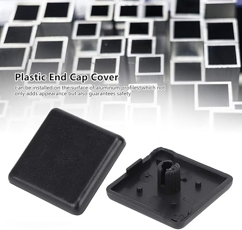 Miniatura 5 de ViaGasaFamido 50 piezas de tapa de extremo de perfil de aluminio industrial, duradero, accesorios de plástico, tapa de extremo negra para perfiles
