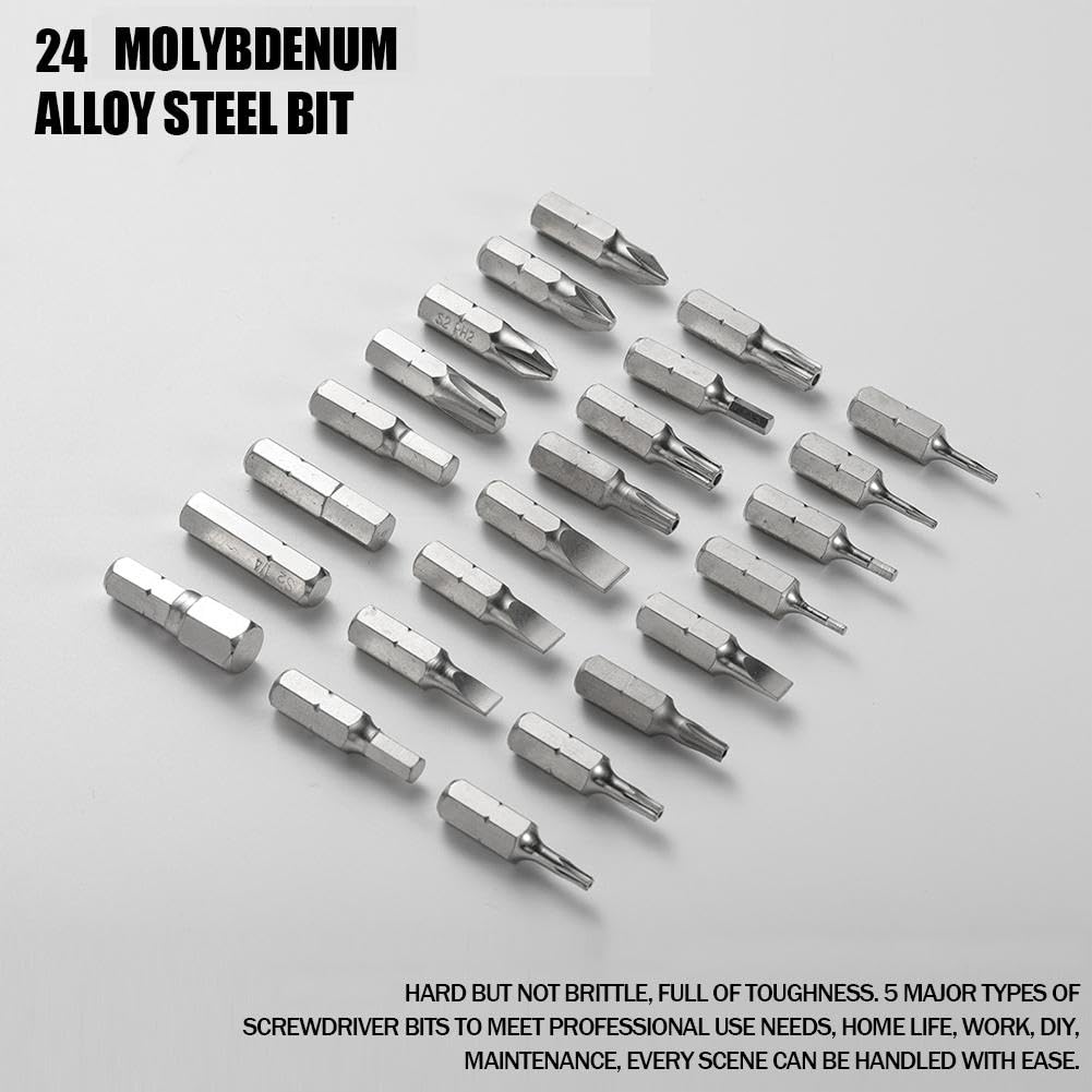 Zestawy śrubokrętów Wkrętak 24 w 1, Ulepszony zestaw śrubokrętów magnetycznych 24 w 1 Multi Bit, Zestaw śrubokrętów magnetycznych, Uniwersalny klucz grzechotkowy Wkrętak S2 Magnetyczne bity, Odłączany