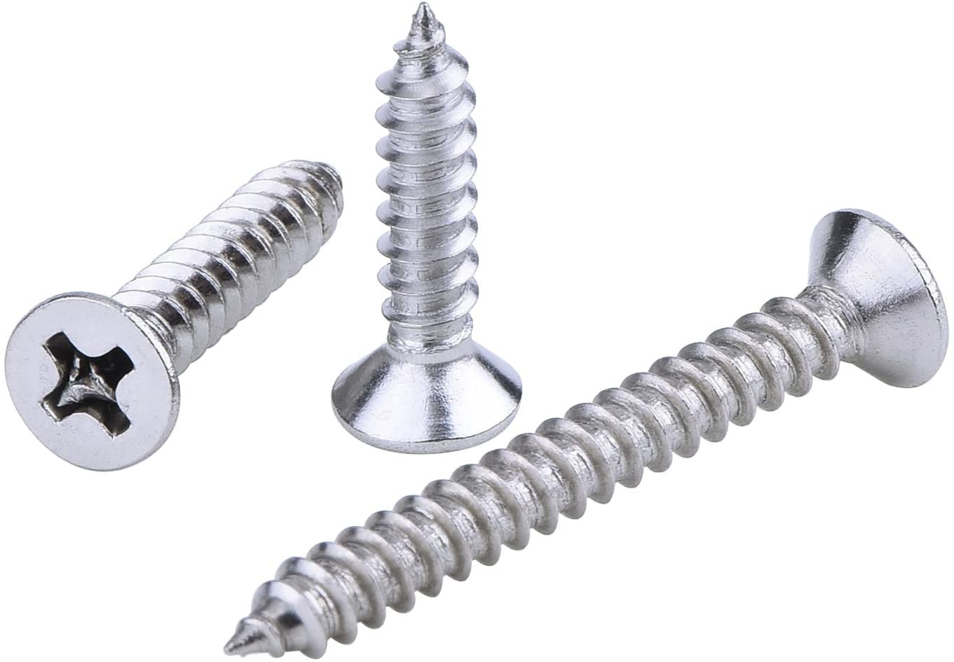 ANSIEDIO Wood Screws Phillips Flat Head Screws Self Tapping Screws, Stainless Steel Countersunk Screws,M3×25mm,100 pcs - Image 2