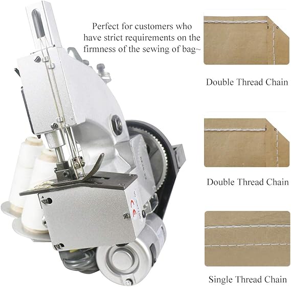 Hanchen Bag Sewing Machine Double Thread Bag Closing Machine Portable Bag Closer Automatic Woven Bag Packing Machine for Woven Bag Burlap Bag with CE Certificate