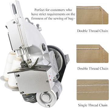 Hanchen Bag Sewing Machine Double Thread Bag Closing Machine Portable Bag Closer Automatic Woven Bag Packing Machine for Woven Bag Burlap Bag with CE Certificate