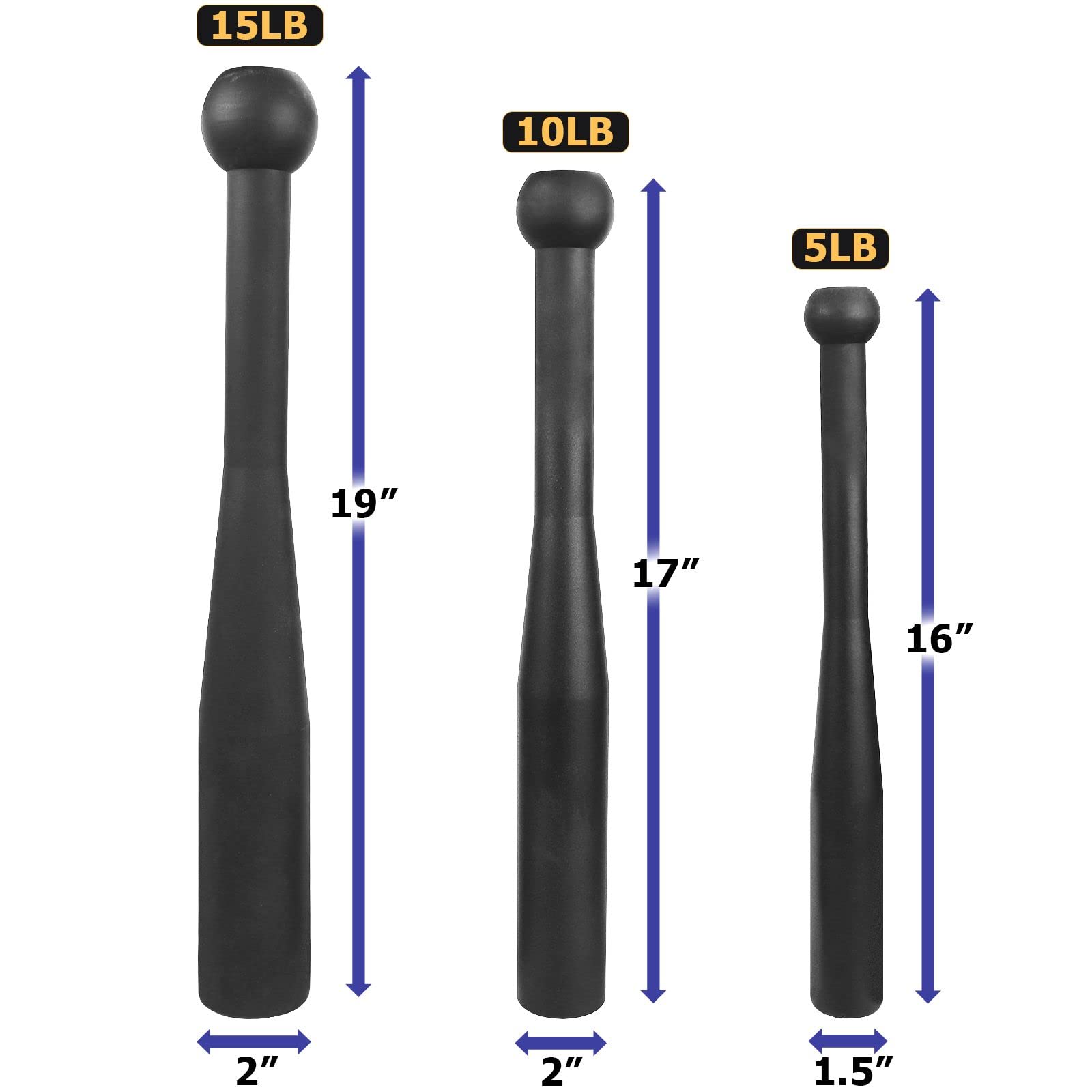 A2ZCARE Steel Mace Exercise Club - Heavy Duty Steel Indian Clubs - Perfect for Strength Training, Full Body Workout and Rehabilitation