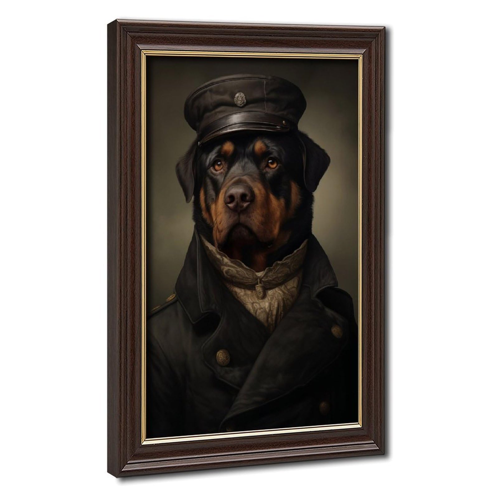 Pyberon Mokume Gane Frame-Style Rottweiler Canvas Poster For Bedroom Decor Gift