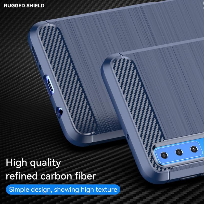 Image of Hybrid Carbon Fiber Back Case for Samsung Galaxy A7 2018 (Blue)