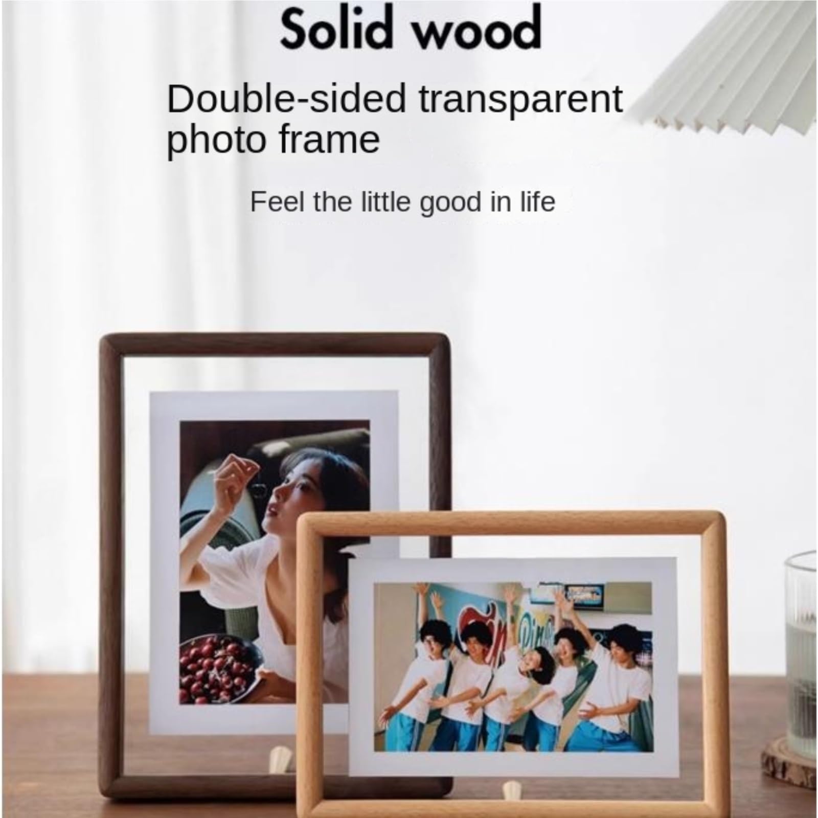 Marcos de Fotos Portaretratos Marco De Fotos Madera Maciza For Colgar En La Pared, Caligrafía Y Pintura Decorativa Decoración de Amigos(Dark Brown,8inch)