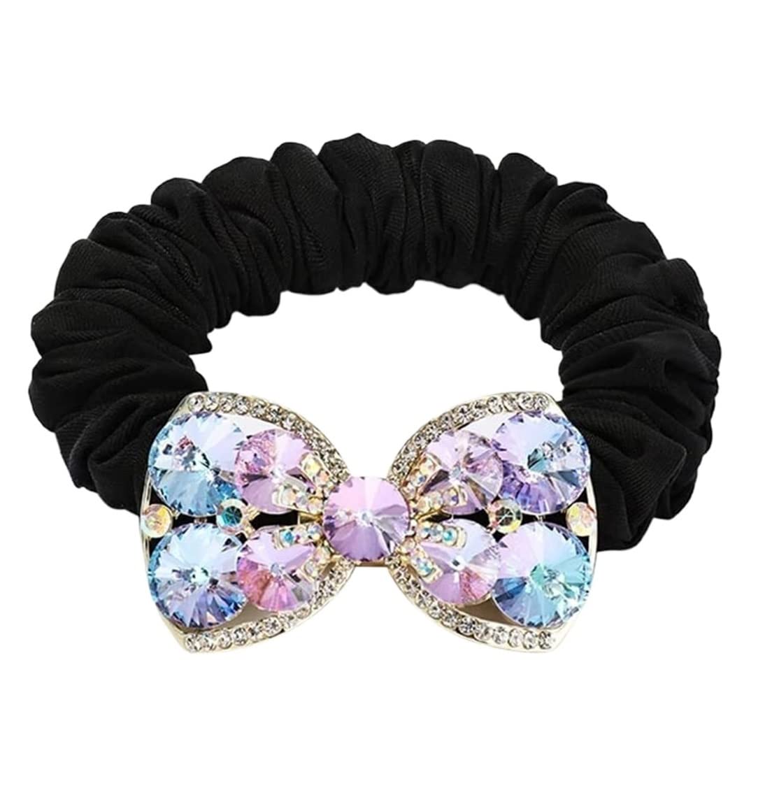 RUVOO Haargummi Scrunchies Schleife Knoten Haarring Strass Kopf Seil Weibliches Hochelastisches Gummiband Haarseil Haargummis Haarschmuck