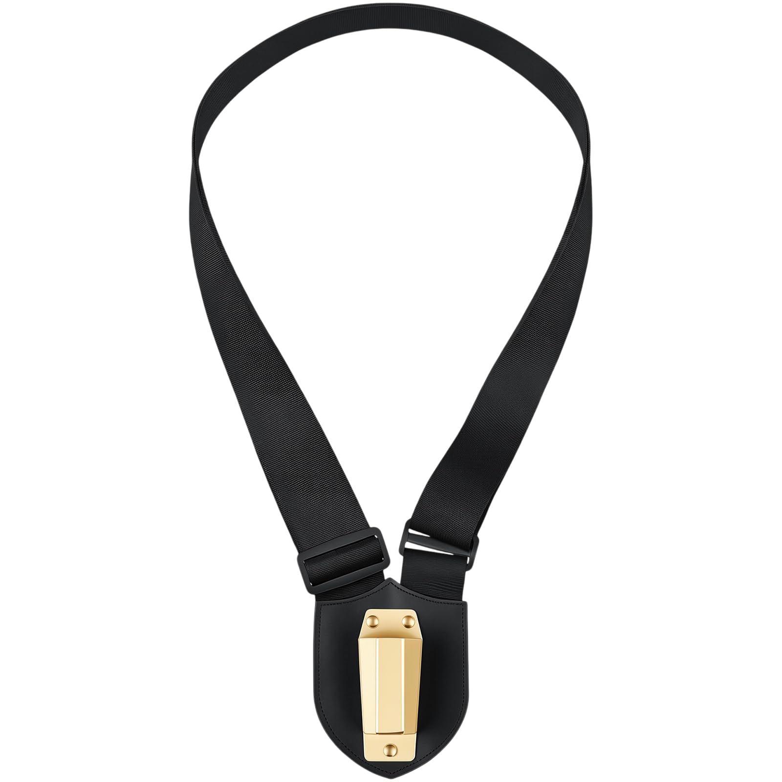 Jecery 1 Set Single Strap Flag Carrier Harness for Parade,Black, Gold
