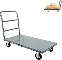 Vista 12 de 5Seconds Carrito de plataforma de plataforma plana 3300LB Dolly industrial resistente 60 "x 30" camión de empuje de mano súper resistente de cama