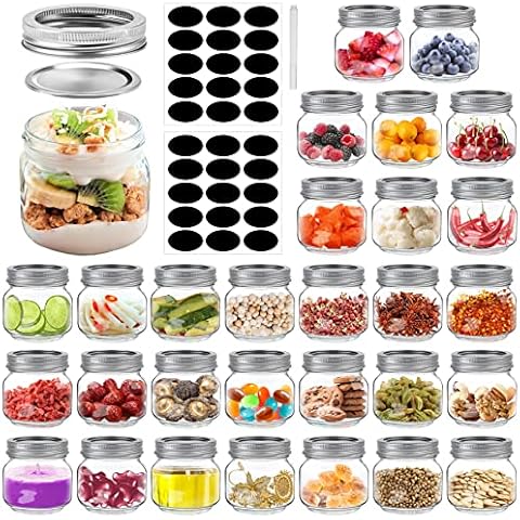 SLifeJars Mason Jar Tarros de cristal transparentes de boca regular de 8 onzas, 30 unidades Cover