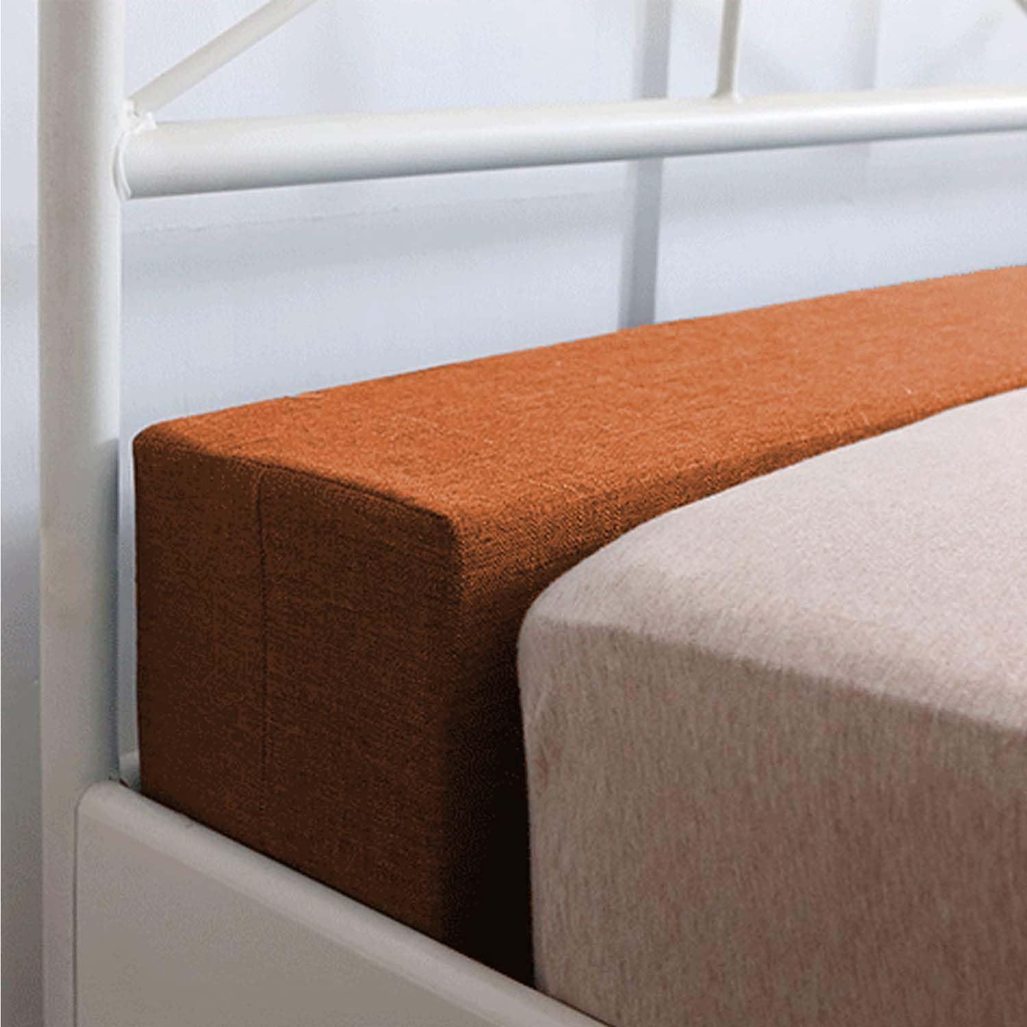 Long Bed Gap Filler, Custom Size Mattress Gap Filler Headboard Pillow for Single/Double/King Bed, Close Gap Between Headboard & Mattress or Foot Board, Mattress Bolster (120x10x5cm,Orange)