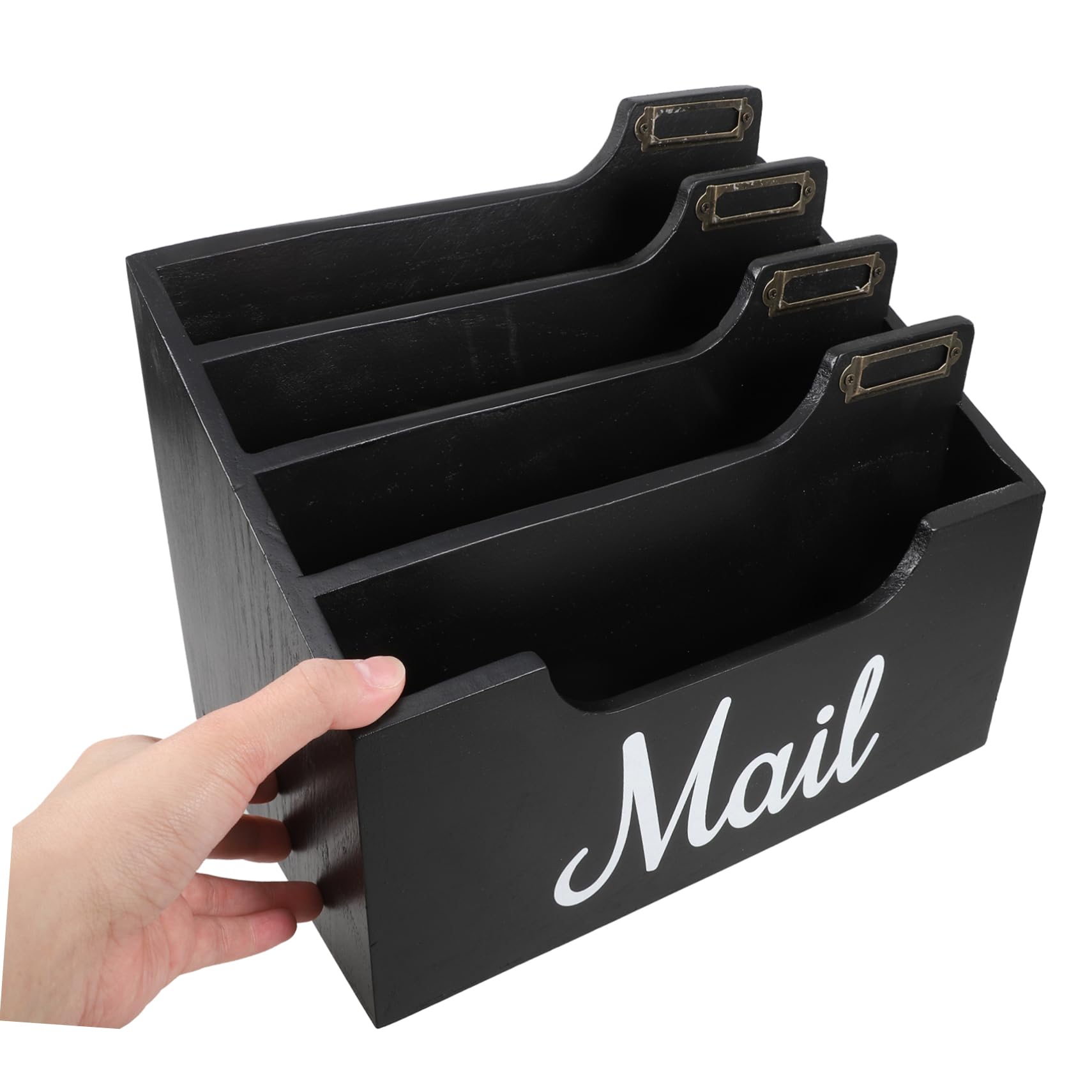 NUOBESTY Organizer Per Documenti Da Scrivania in Legno Scatola Portaoggetti Per Ufficio Organizer Da Banco Con Scomparti Per Riviste e File
