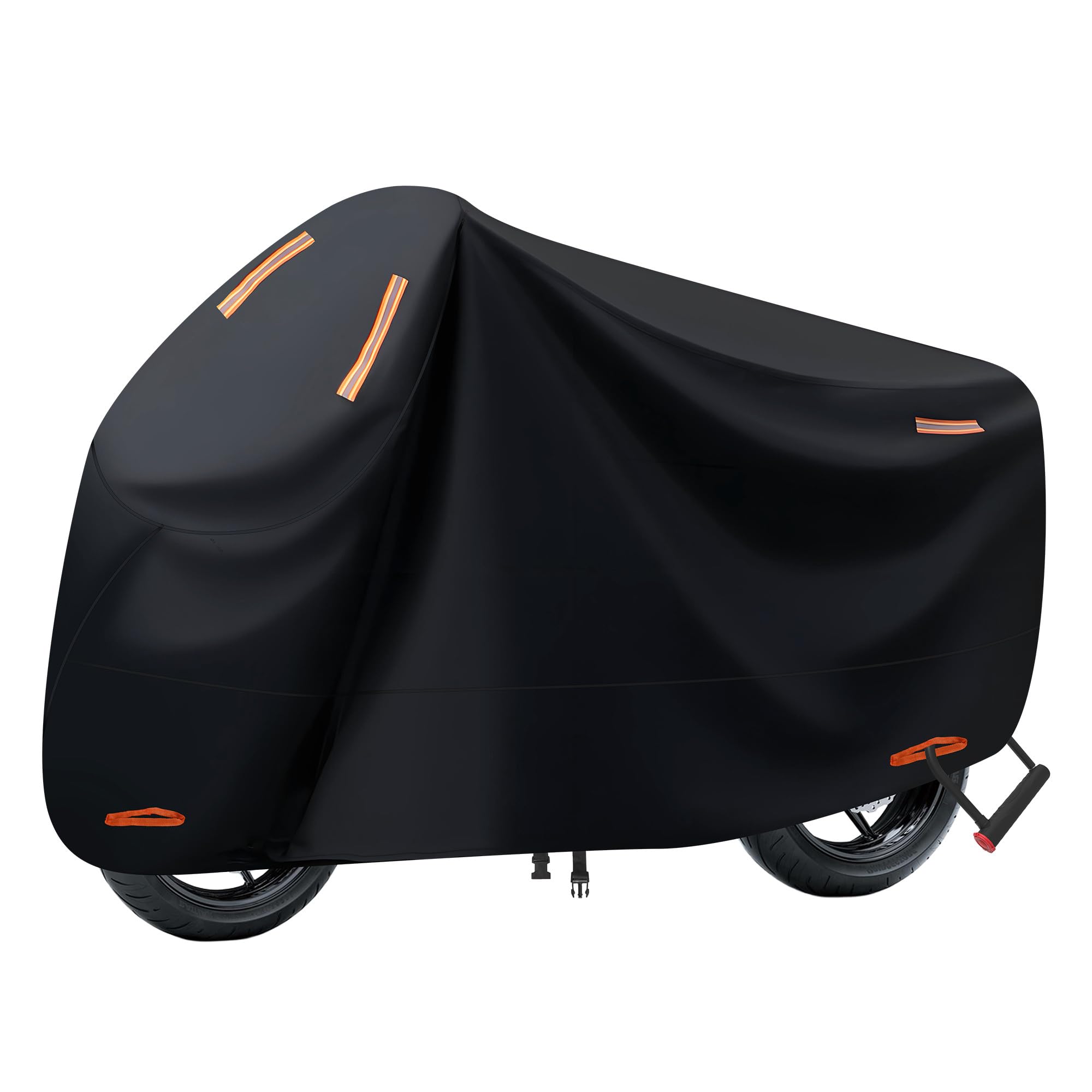Bache Moto, Bache Moto Exterieur Etanche, Protection extérieure Contre Le Froid et Le Soleil avec Trou de Serrure, Housse Moto Exterieur adaptée à Une variété de modèles (245x105x125 cm)